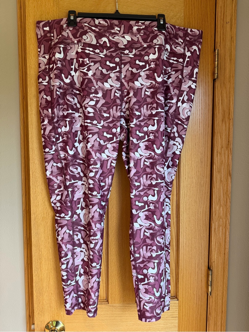 Plus Size 3X High Waisted Ultra Stretch Activewear Leggings Mauve Tek Gear
